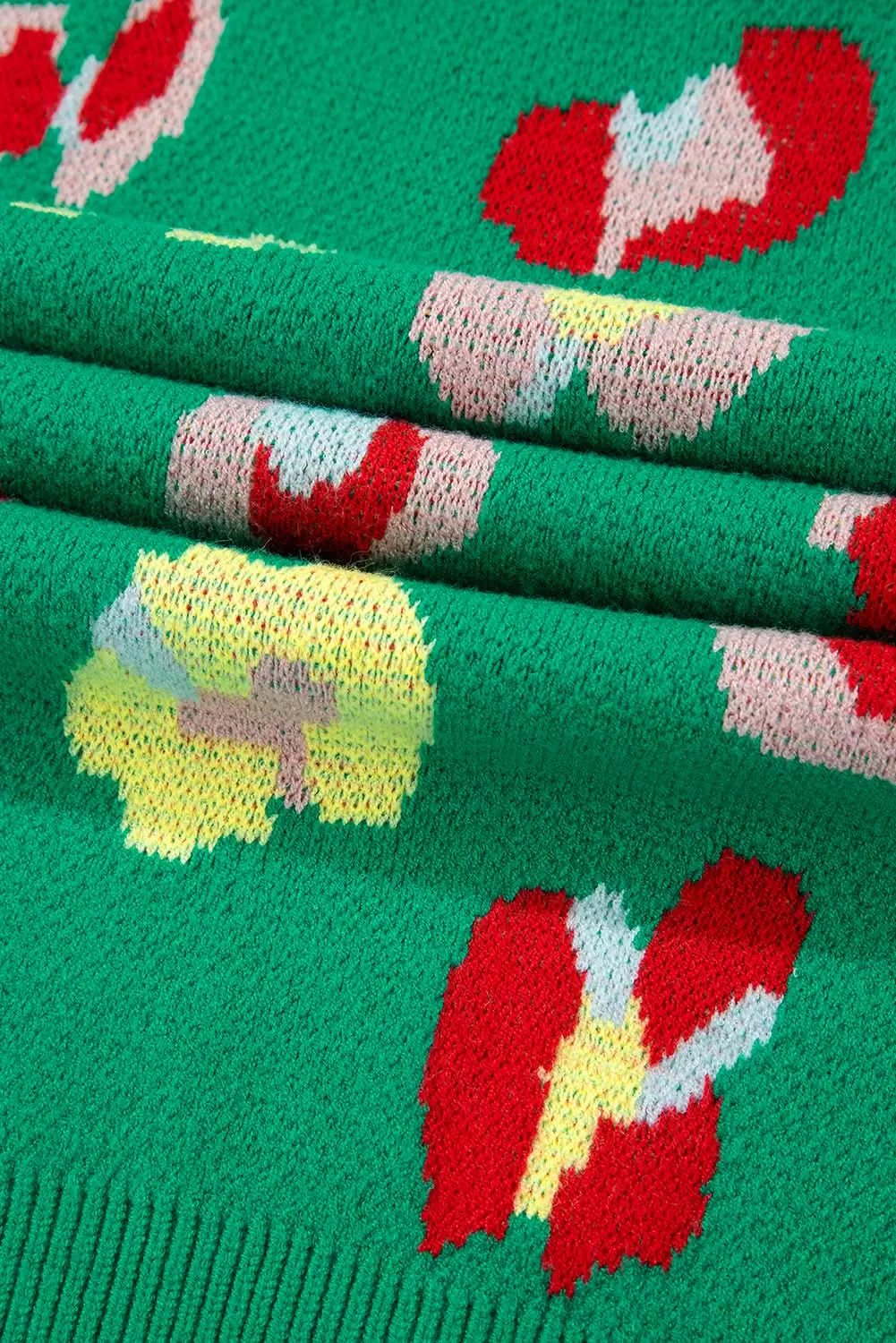 Plus size green floral sweater - Love Salve